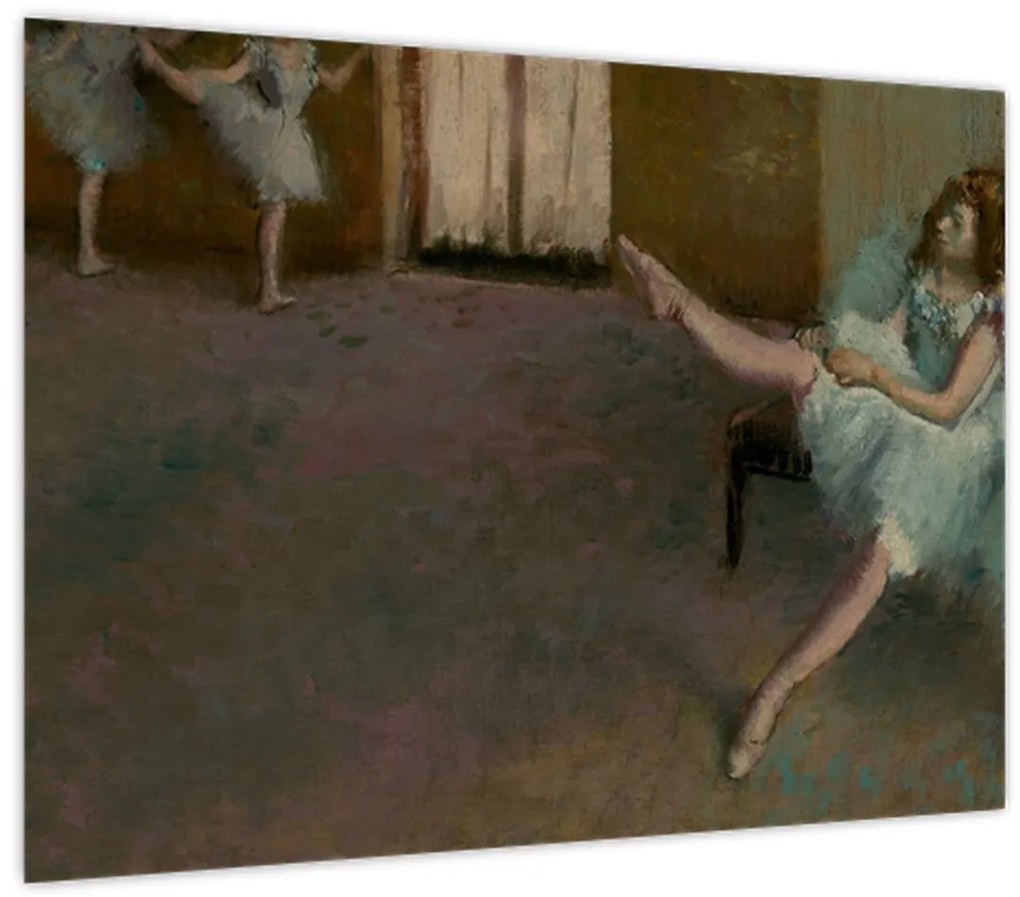 Sklenený obraz - Edgar Degas, Before the Ballet, reprodukcia (70x50 cm)