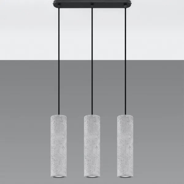 Sollux SL.0655 - Luster na lanku LUVO 3xGU10/40W/230V betón/čierna