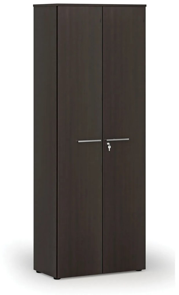 Kancelárska skriňa s dverami PRIMO WOOD, 2128 x 800 x 420 mm, wenge