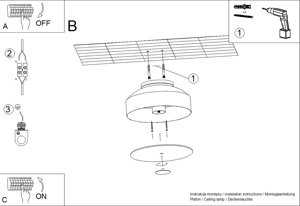 Stropné svietidlo Omiq, 1x okrovo červené kovové tienidlo, (biely plast), (fi 30 cm)