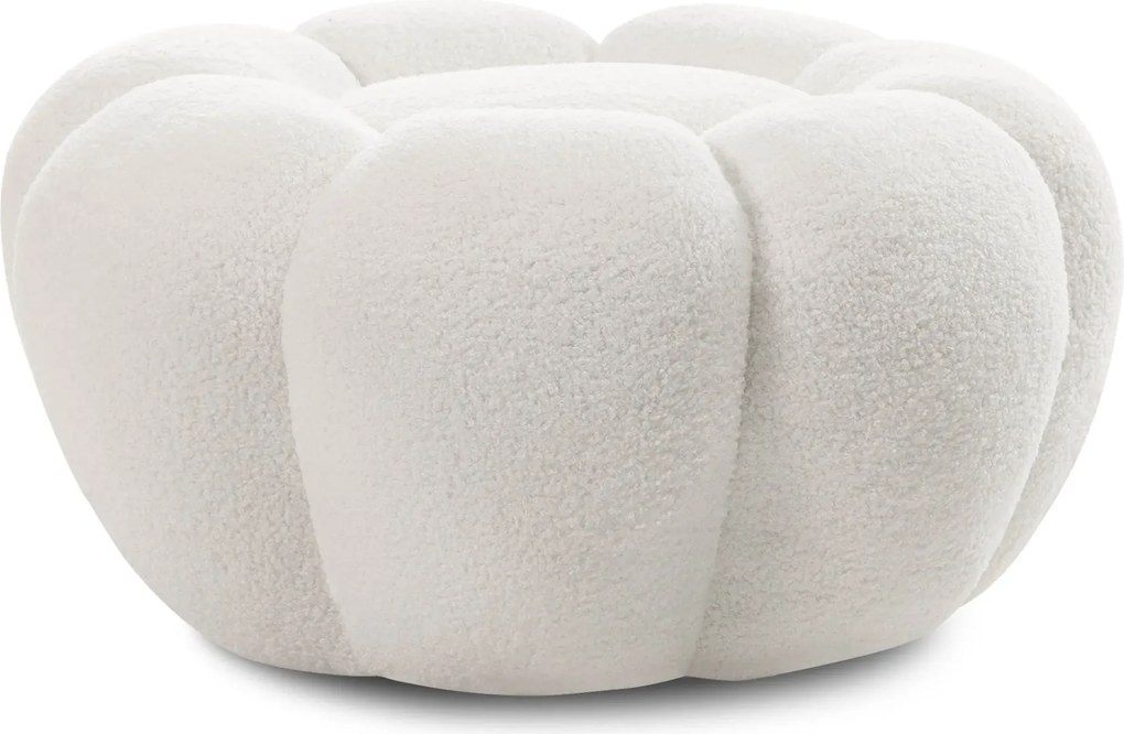 Čalúnený taburet Perugia bouclé biely