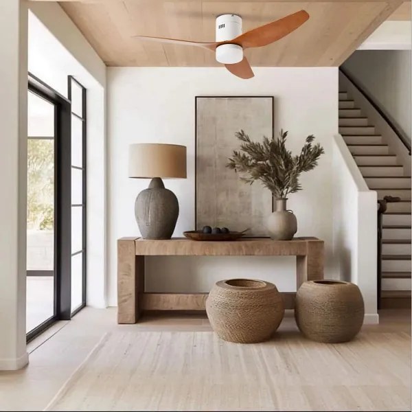 ZEVENTI - LED stropný ventilátor PADUA LED/18W/230V Wi-Fi Tuya biela/hnedá + DO