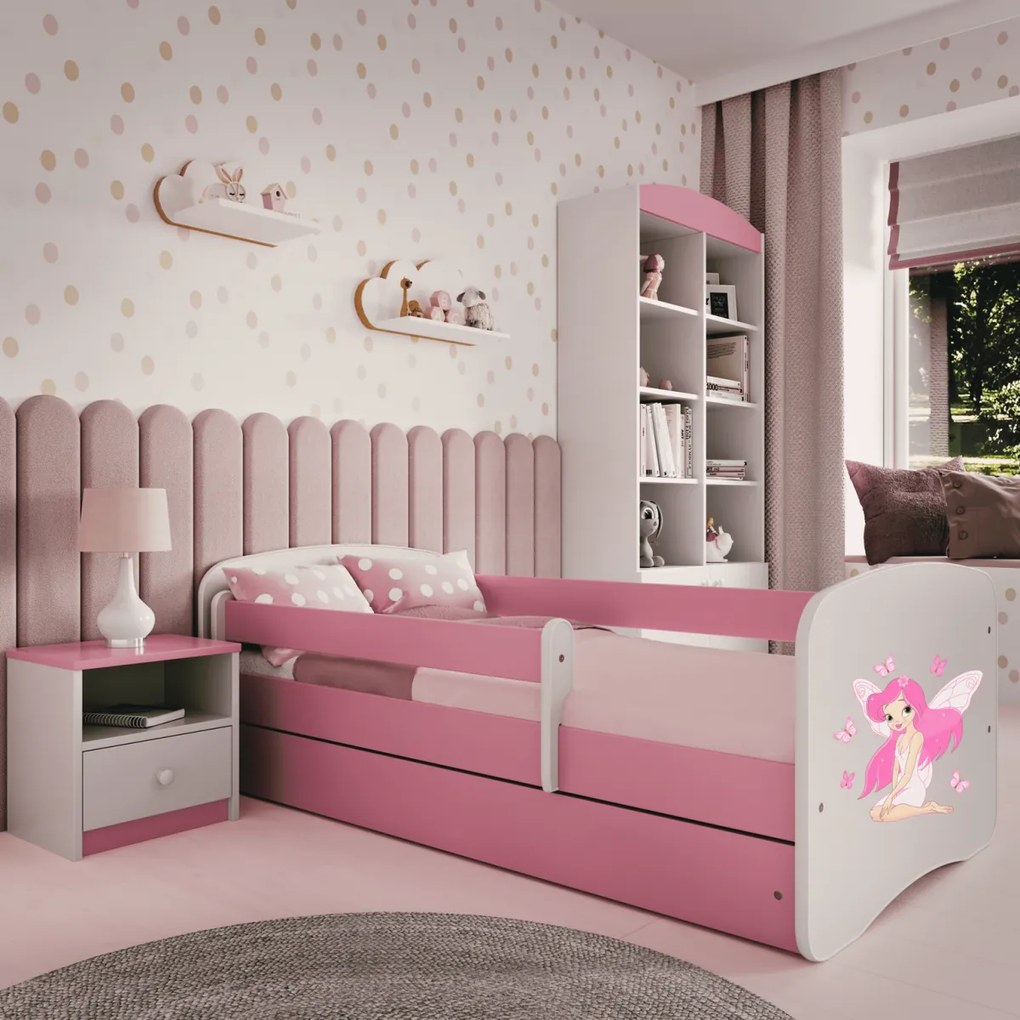 Detská posteľ Babydreams víla s motýľmi ružová
