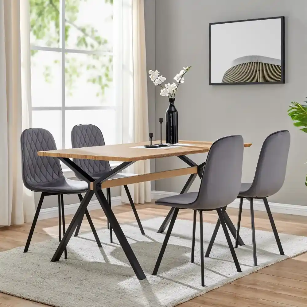 Jedálenský set 4x stolička + stôl Catini FABIAN | Biano