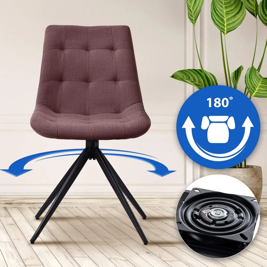 Jedálenská stolička Merna - látka - Hnedá