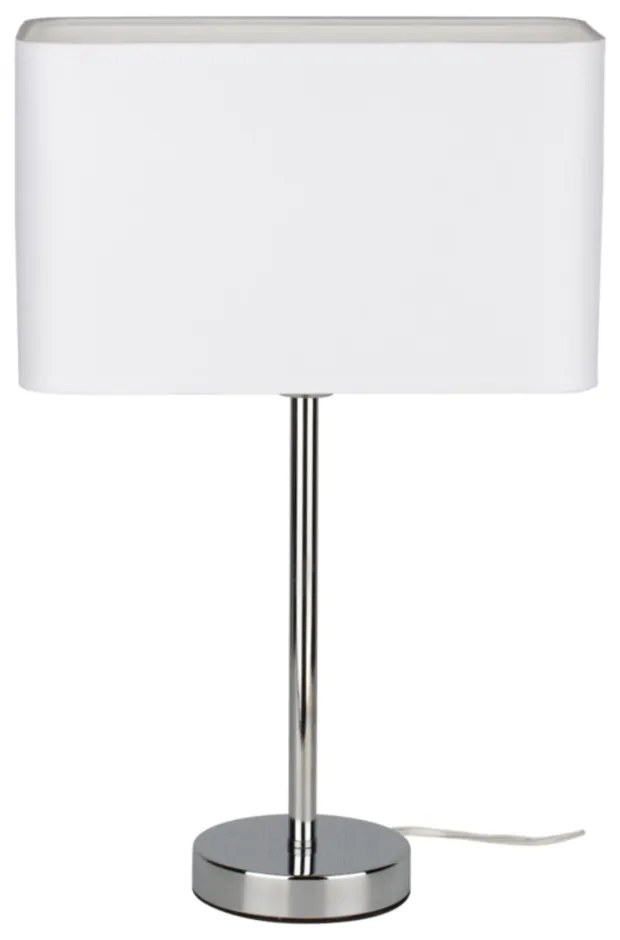 Stolná lampa Cadre 1xE27 Max.25W Chróm/Transparentné PVC/Biela