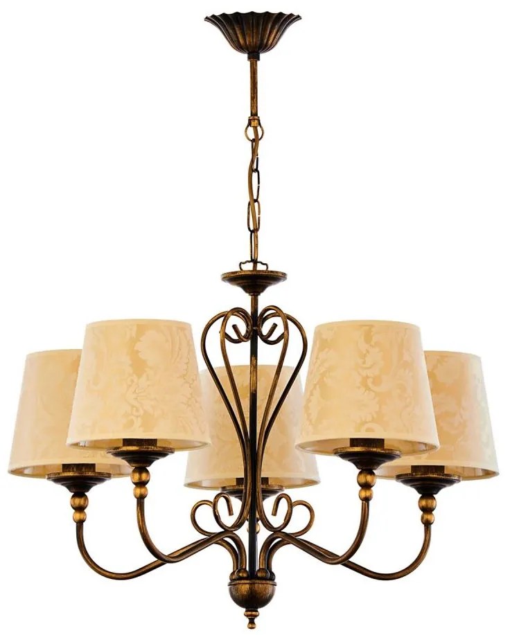 Jupiter 1751 - Luster na reťazi SOFIA 5xE27/60W/230V