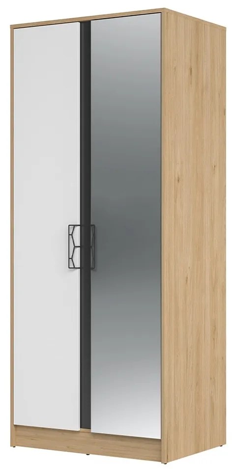 Šatní skříň Moet 70 84 cm ořech americký Jackson/bílá/grafit