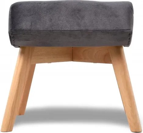 Kreslo Picolo s podnožkou, béžová/ prírodná (chester AN 3318)