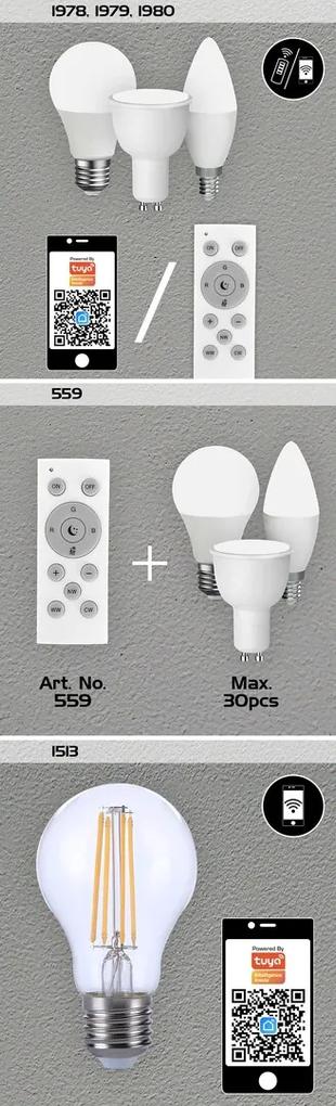 RABALUX Inteligentná LED žiarovka so stmievaním a funkciou RGB, E14, C37, 5W, 480lm, teplá biela-studená bie