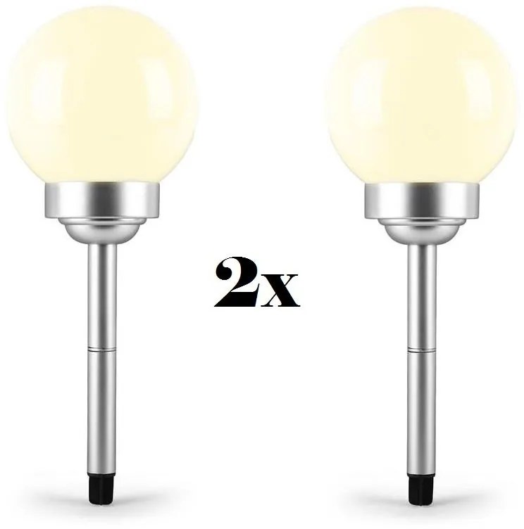 LED-Flower 15, 2x záhradné svietidlo, solárna lampa, Ø 14 cm, 2 LED diódy, IP44, teplá biela