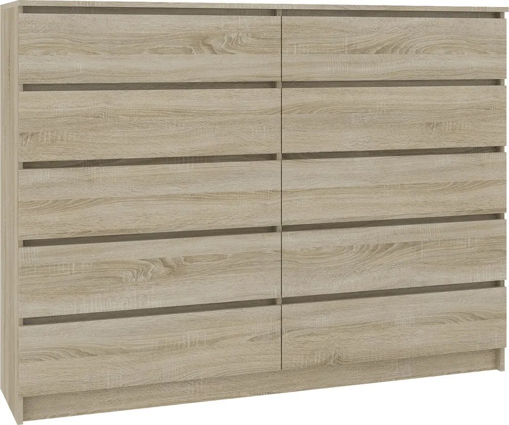 Komoda Kurtinaitis 10SZ (dub sonoma). Akcia -18%. Vlastná spoľahlivá doprava až k Vám domov. 1068816