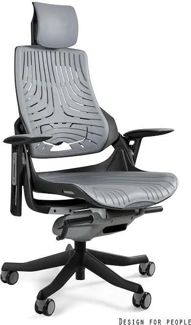 Kancelárska stolička Wanda čierny podklad elastomér sivá