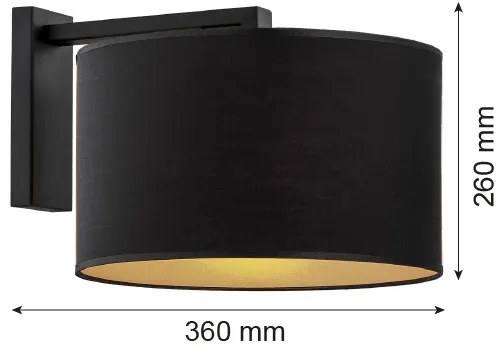 Argon 4340 - Nástenná lampa KARIN 1xE27/15W/230V čierna