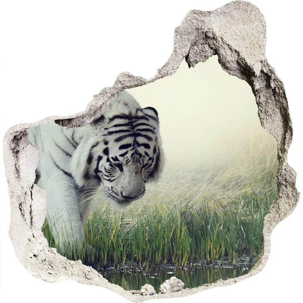 Diera 3D fototapety nálepka Biely tiger WallHole-75x75-piask-84071201