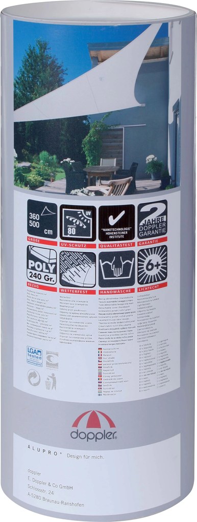 Derby ALUPRO 360x360x360 cm - slnečná clona červená