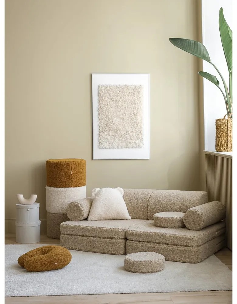 Svetlohnedá detská pohovka z textílie buklé 132 cm Settee – Wigiwama