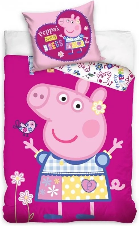 TipTrade (CZ) · Detské posteľné obliečky Prasiatko Peppa modelka - 100% bavlna - 70 x 90 cm + 140 x 200 cm