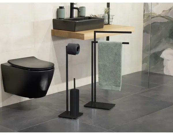 WENKO 71556800 - WC súprava RECCO 20x71,5 cm čierna