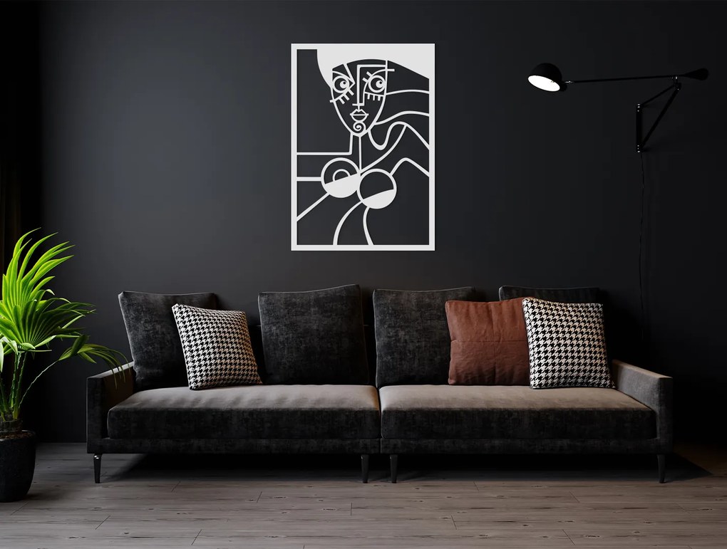 drevko Kubistický obraz na stenu Žena Rozmer obrazu: 44,5 x 31 cm, Farba dekorácie: Čierna