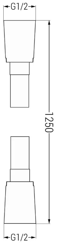 Mexen príslušenstvo, Sprchová hadica 125 cm, hladký povrch, chróm, 79425-00