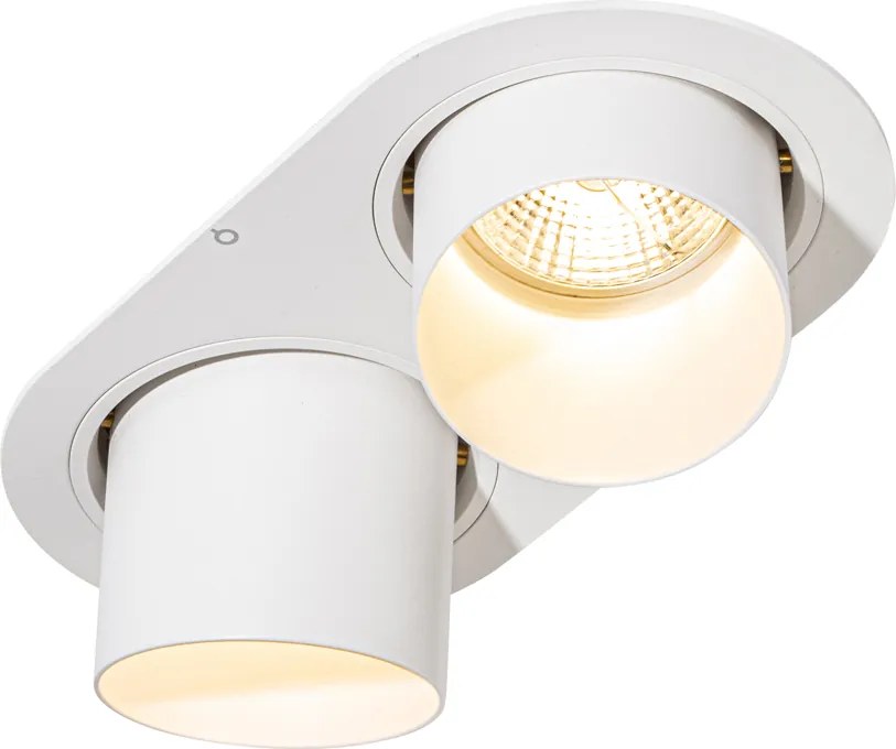 Okrúhle zapustené bodové svetlo biele GU10 70 mm výkyvné 2-svetlo - Installa