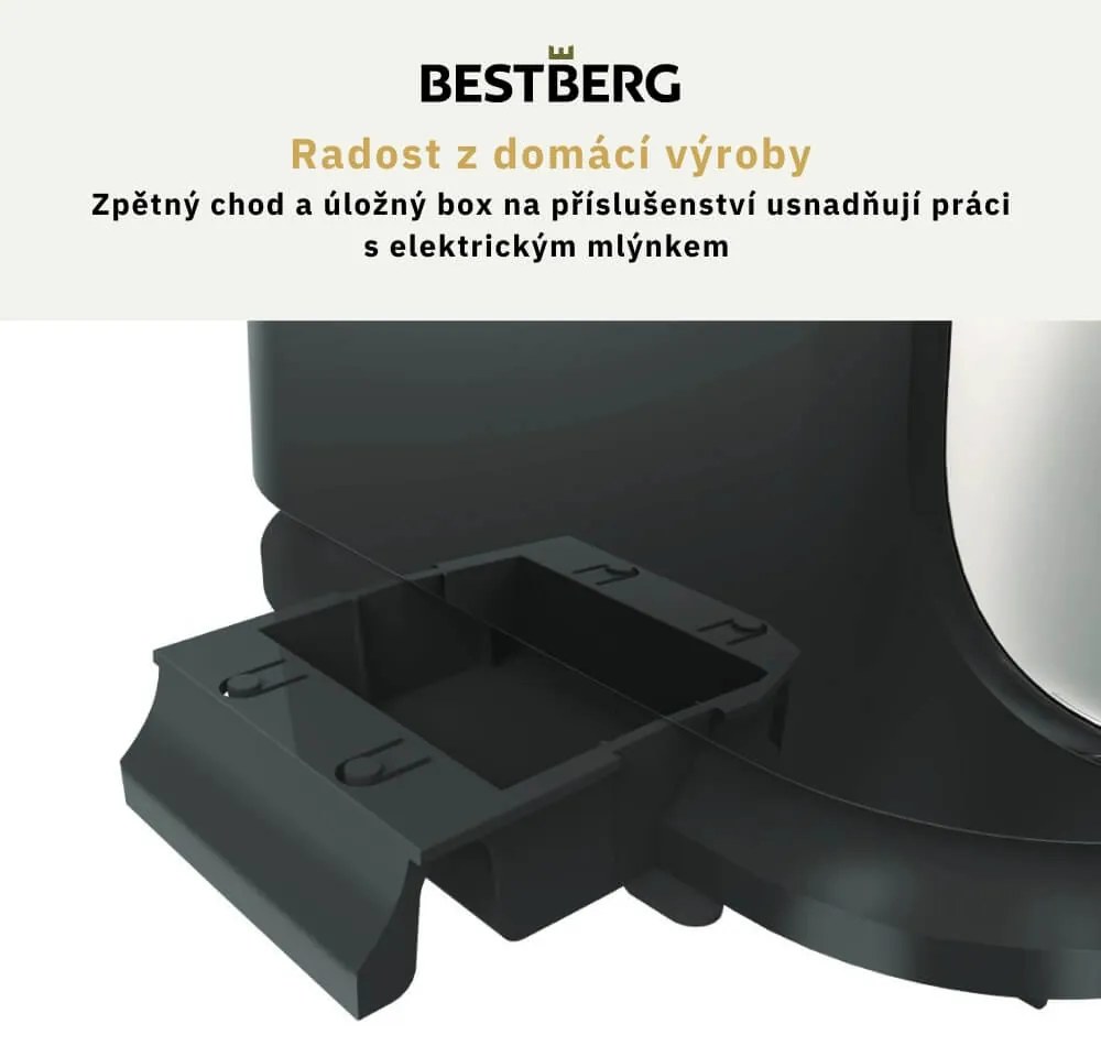 Elektrický mlynček na mäso BestBerg BBM-2000 / 2000 W / čierna/strieborná