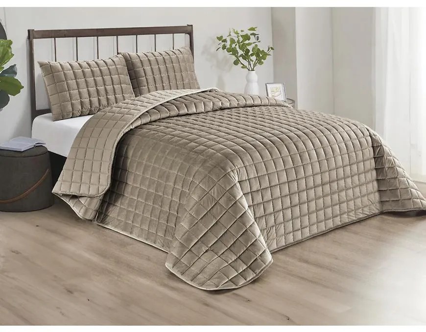 Prikrývka na posteľ 220x250 cm béžová