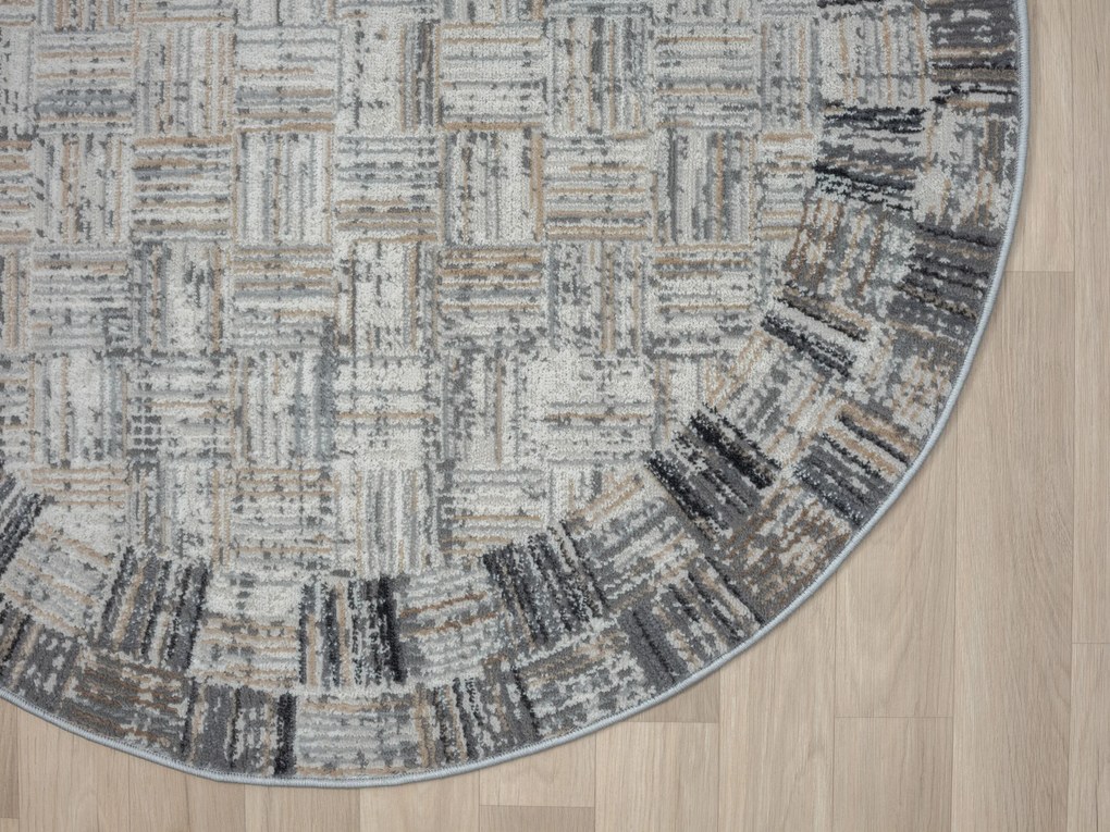 My Flair, Kusový koberec My Mood CA60074 creme kruh, 120x120 (priemer) kruh, šedá, chodba / predsieň