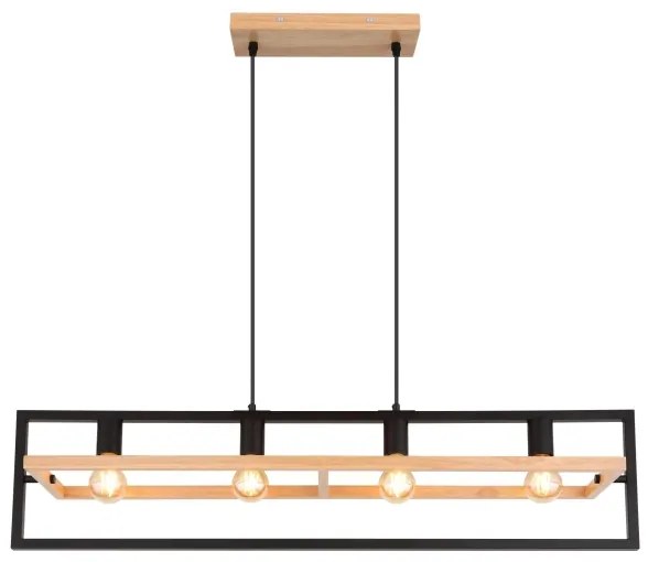 Globo 15575-4H - Luster na lanku ERICA 4xE27/40W/230V čierna/béžová