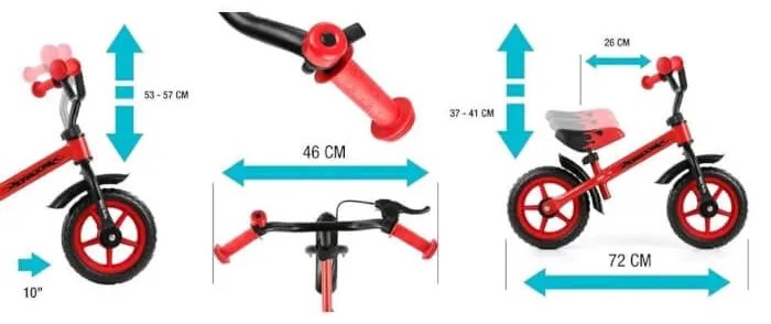 Detské odrážadlo kolo Dragon s brzdou orange-blue