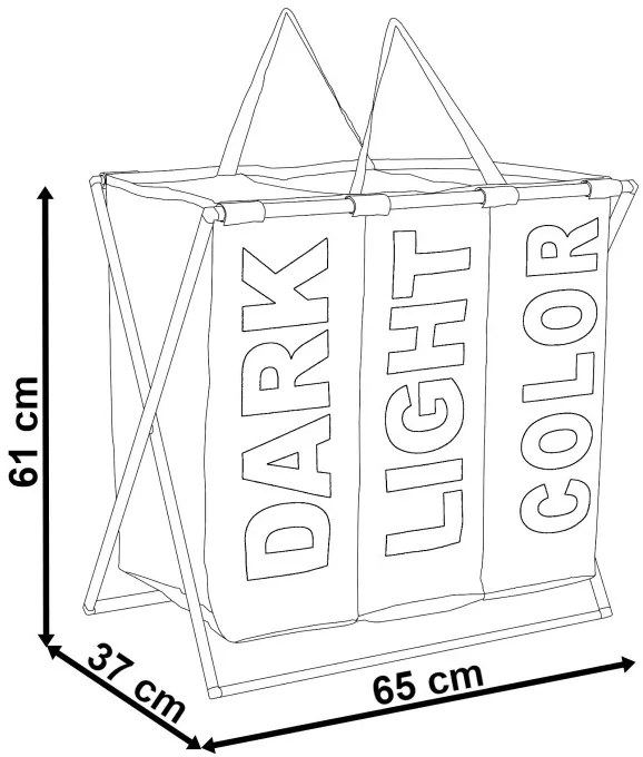 Kôš na bielizeň TRIKO 130 l čierny