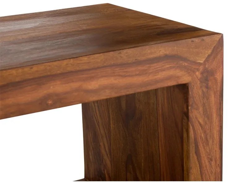 furniture-nabytek.cz - Masívny TV stolík Cube I z palisandra, lakovaný, hnedý – 150×38×45 cm