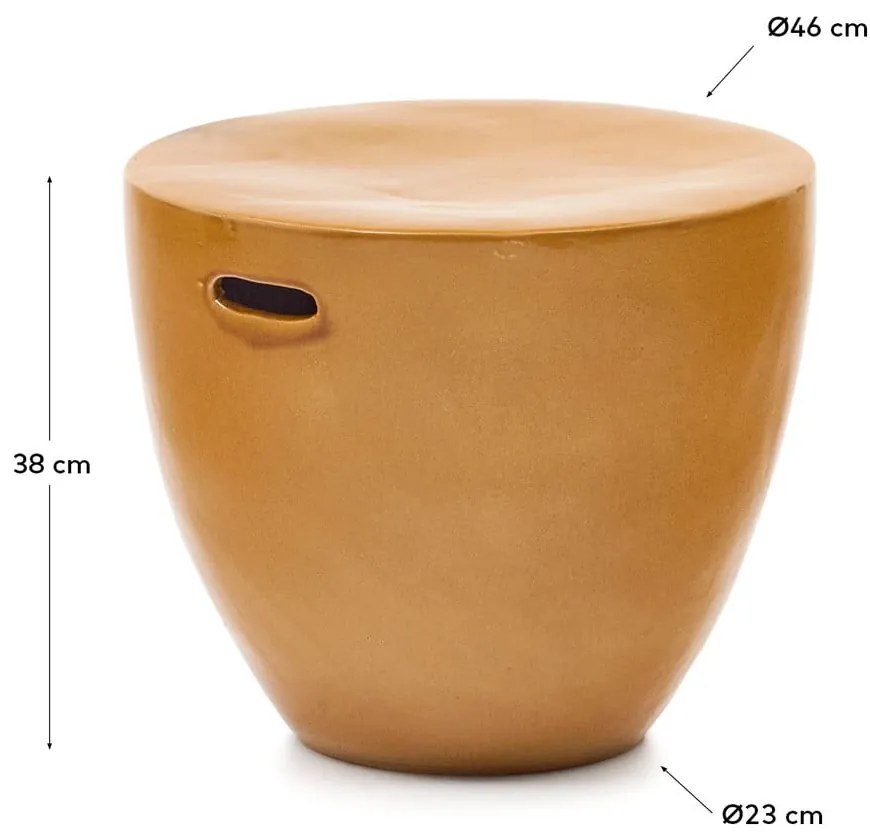 Keramický okrúhly záhradný odkladací stolík ø 46 cm Mesquida – Kave Home