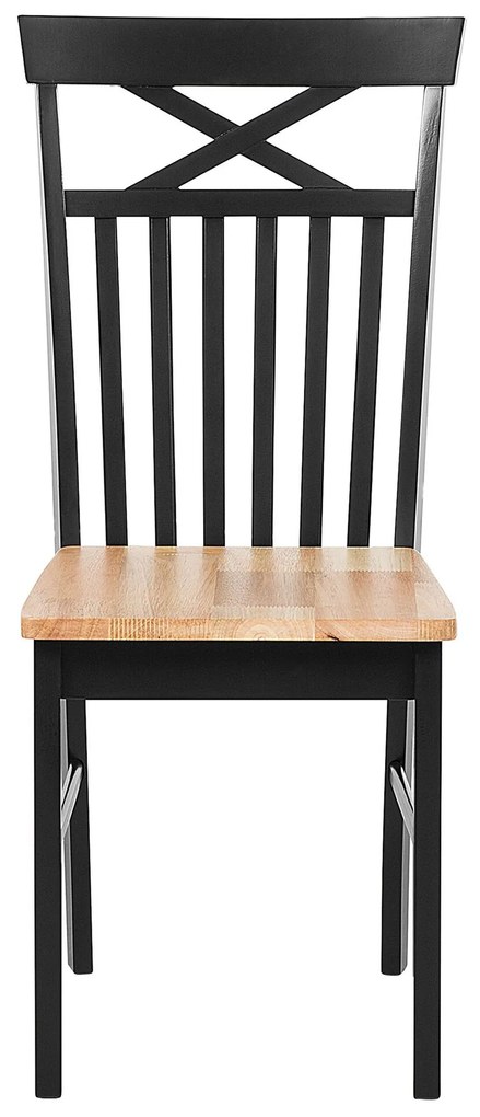 Jedálenská súprava stola a 4 stoličiek svetlé drevo/čierna HOUSTON Beliani