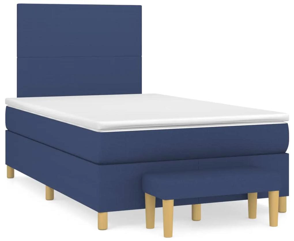Boxspring posteľ s matracom modrá 120x190 cm látka 3270396