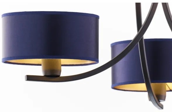 Jupiter 2099 - Luster na reťazi ARTHUR 3xE27/15W/230V modrá/čierna