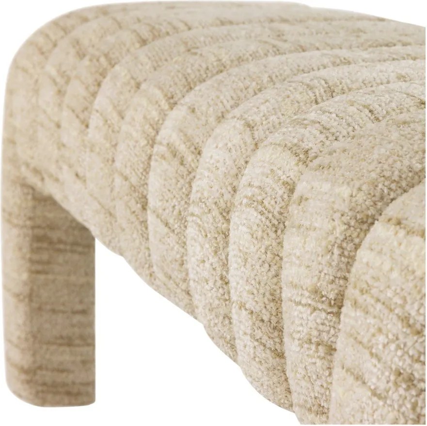 Béžová polstrovaná lavica z textílie buklé Frex – WOOOD