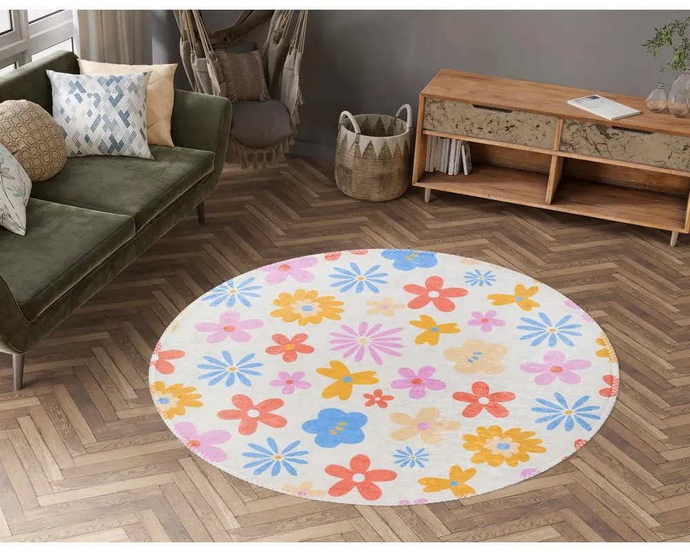 Prateľný detský koberec ø100 cm Joyfull Garden – Vitaus