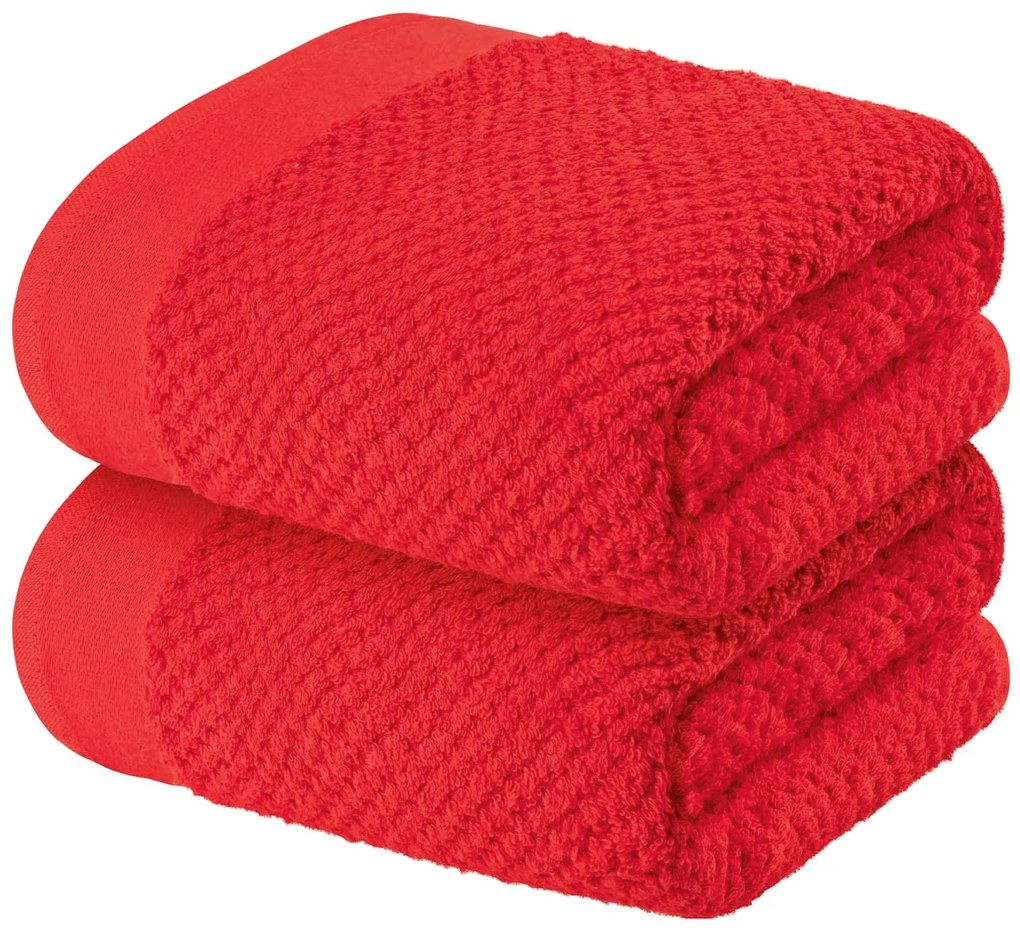 LIVARNO home Bavlnený uterák, 50 x 100 cm, 2 kusy (červená) (100347274)