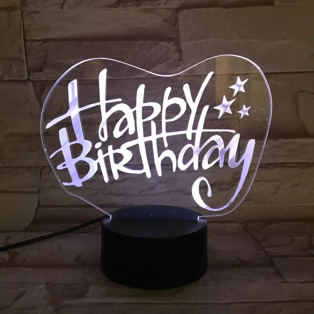 3Dmix 3D-MTV010 - Motív pre 3D LED nočnú lampu - Happy Birthday