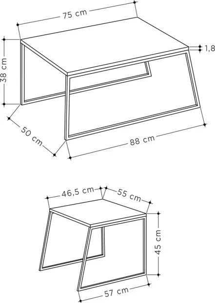 Konferenčný stolík Houseland Pal dub prírodný
