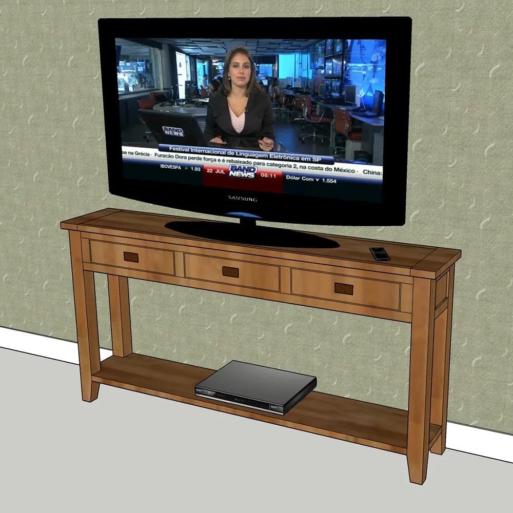 Konzolový stolík pod TV s 3 zásuvkami a poličkou 1800x350x800