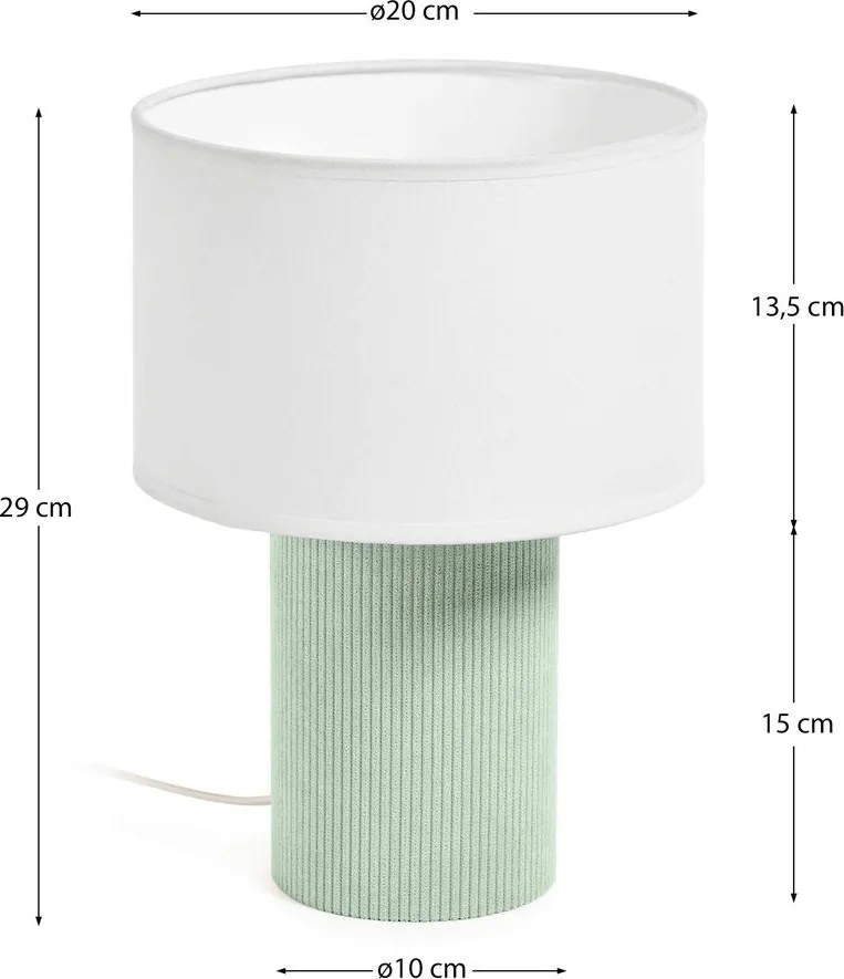 Biela/tyrkysovomodrá detská lampička Bianella – Kave Home