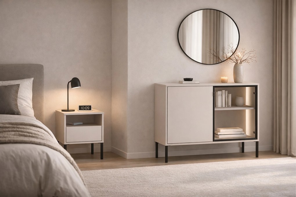 Nočný stolík Harmona 40 cm - kašmírová