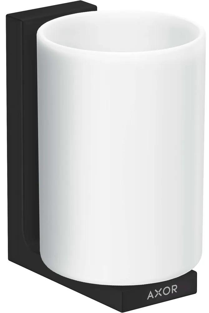 AXOR Universal Rectangular nádobka na ústnu hygienu s držiakom, matná čierna, 42604670
