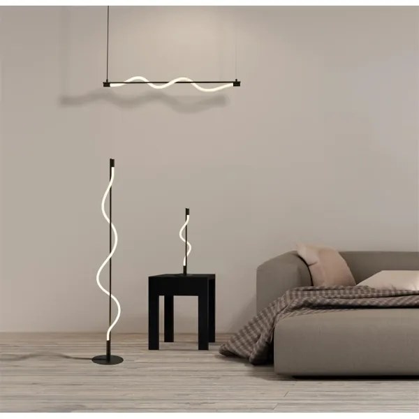 Searchlight 57211BK - LED Luster na lanku SERPENT LED/15W/230V čierna