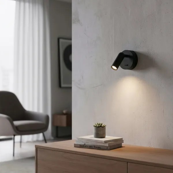 Ideal Lux - LED Nástenné bodové svietidlo BEAN LED/3W/230V CRI 90 čierna