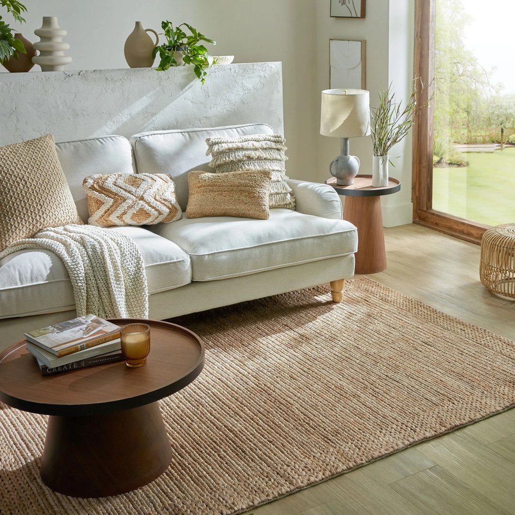 Kusový koberec Drew Braid Border Natural, 120x170, béžová, chodba / predsieň, Flair Rugs