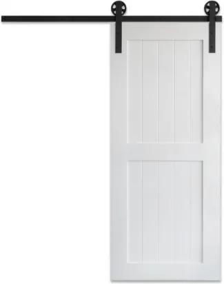 Barn door posuvné smrekové dvere hladké polené v ráme 65cm, 203cm, hladký, surové drevo bez farby a laku
